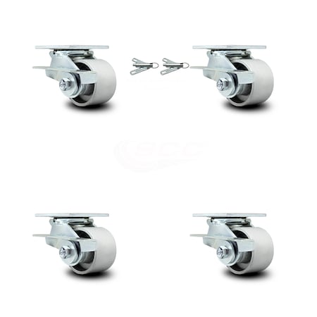 Service Caster 3.25 Inch Semi Steel Caster Set with Ball Bearings 2 Swivel Lock 2 Brake SCC SCC-30CS3420-SSB-BSL-2-SLB-2